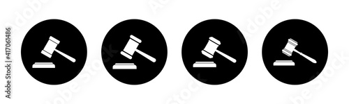 Gavel icons set. Hammer icon vector. Judge Gavel Auction Icon Vector. Bid