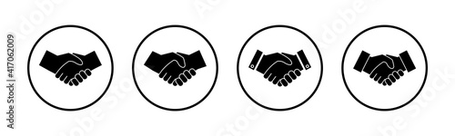Handshake icons set. Business handshake. contract agreement. Trust icon vector. Deal. Done. partnership ic