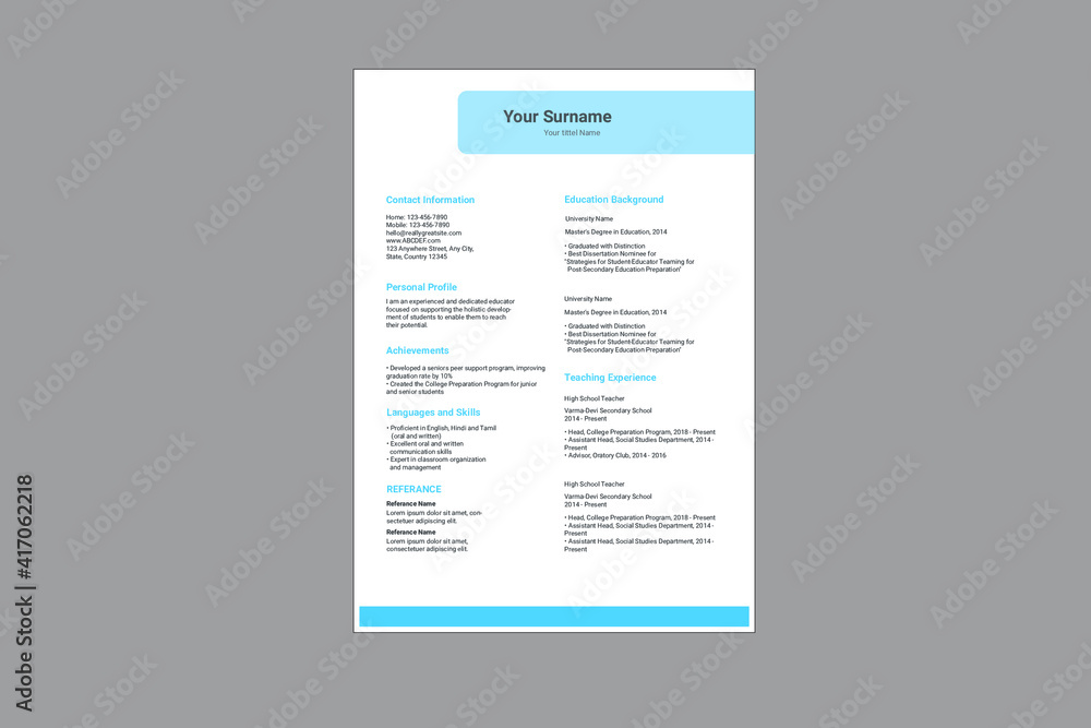 Professional Resume Template Vector Design Professional Resume Template Vector Design