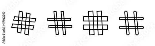 Hashtag icons set. black hashtag icon