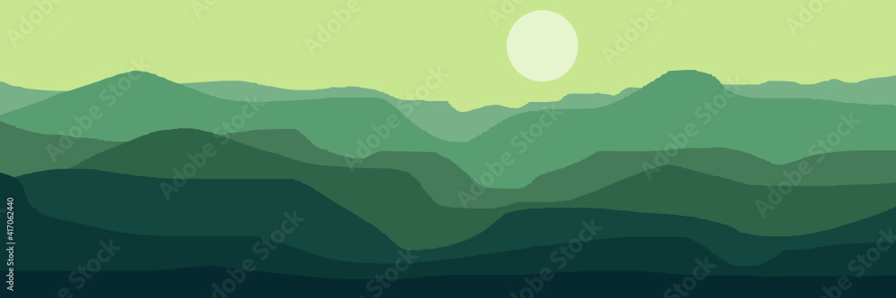 landscape of mountains vector illustration for web banner background and wallpaper background