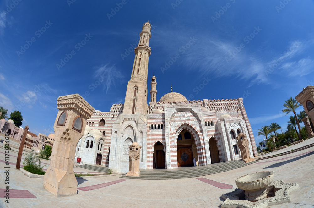 Al Mustafa Mosque,a large Islamic temple in the city center.  Sharm El Sheikh , Egypt