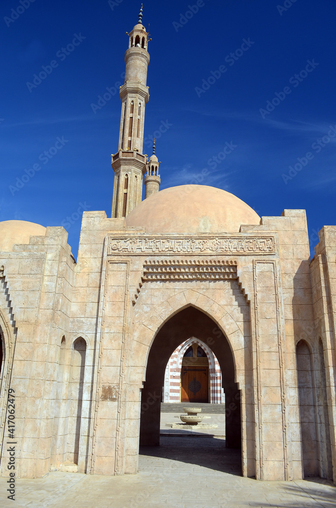 Al Mustafa Mosque,a large Islamic temple in the city center.  Sharm El Sheikh , Egypt