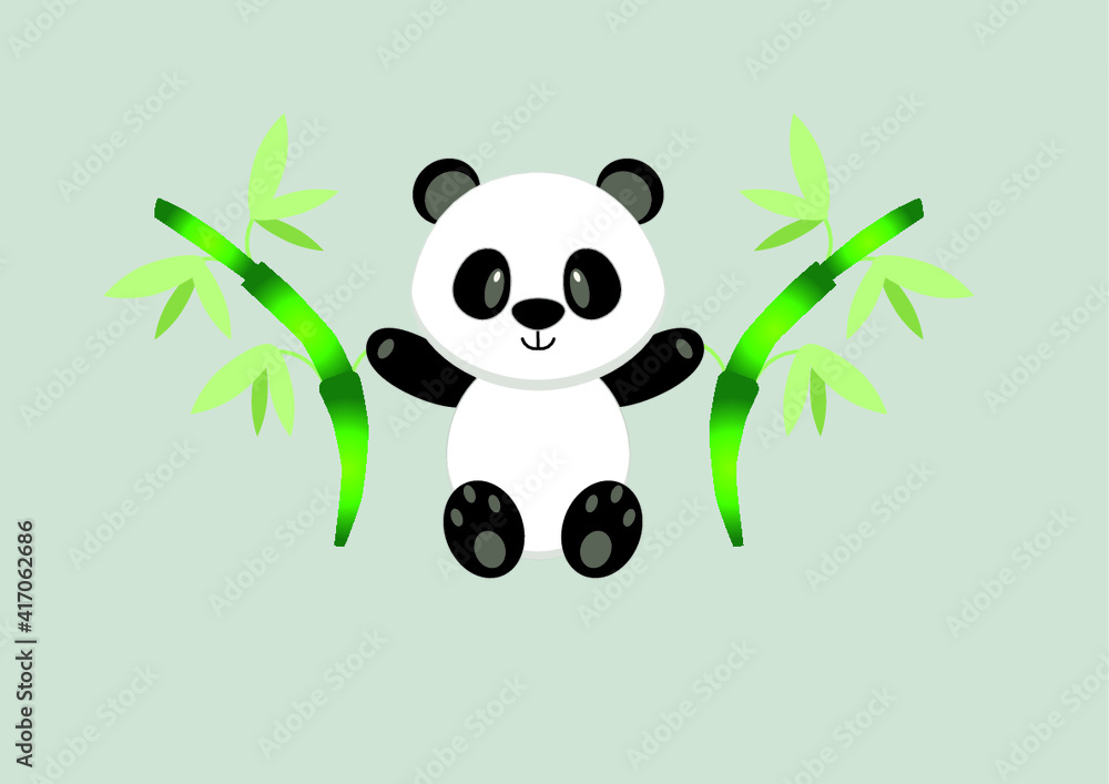 Obraz premium panda and bamboo