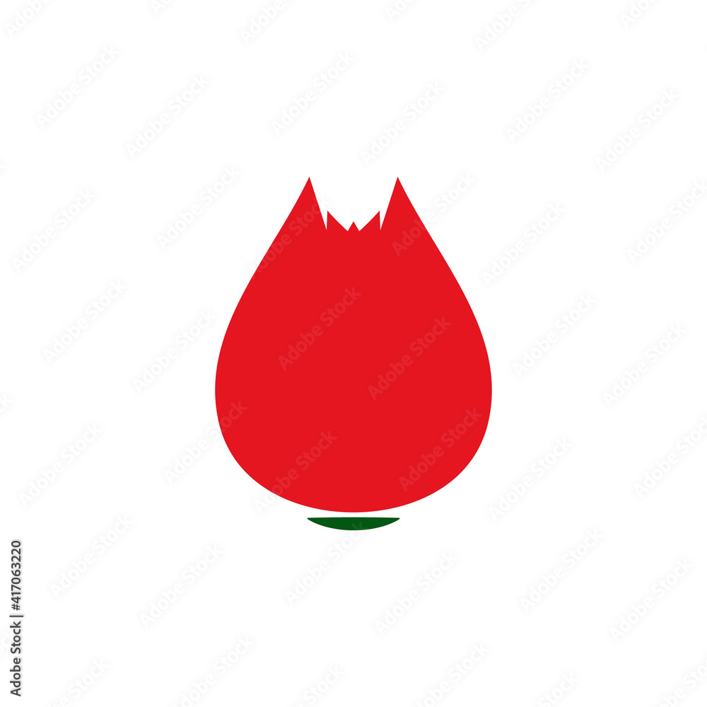 Obraz premium Flower bud tulip logo icon sign template symbol emblem decoration concept Modern design abstract style Fashion print clothes apparel greeting invitation card banner poster sticker shop badge flyer