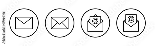 Mail icons set. E-mail icon. Envelope illustration. Message
