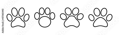Paw icons set. Paw Print icon