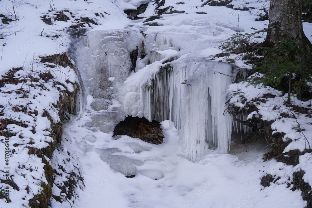 Fototapeta premium Badly frozen in Bucegi National Park, Romania.