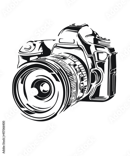 Camera graphic design vector for brand, company, t-shirt, business, work, fun, gifts, website in a high resolution editable printable file.