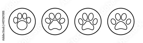Paw icons set. Paw Print icon