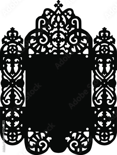 frame with ornament, Icon stand. Religion decoration border.