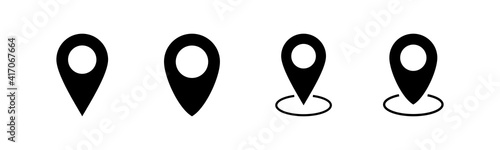 Pin icons set. Location icon. Map pointer icon. Point. Locator. Address