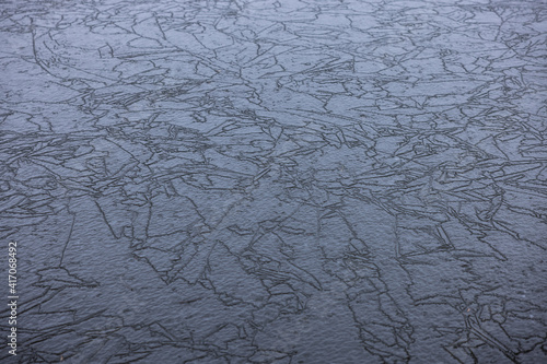 Ice on a lake gives it a graphic look