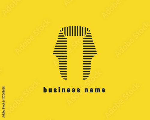 flat pharaoh's hat logo design