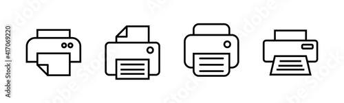 Printer icons set. print icon. Fax vector icon.