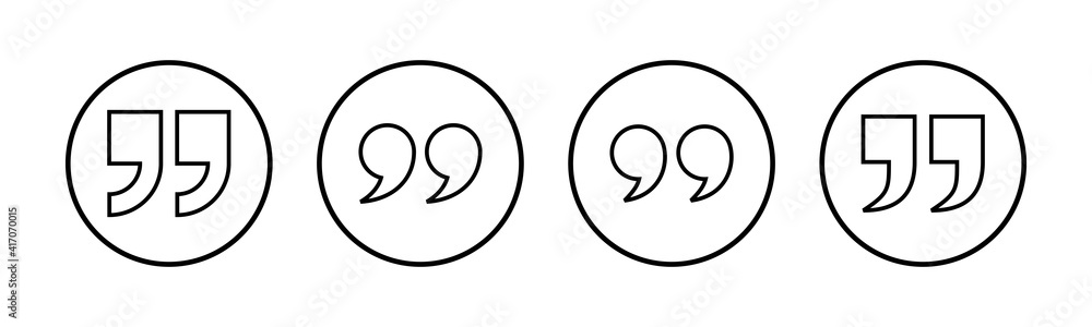 Quote icons set. Quote sign icon. Quotation mark symbol. Quote icons set. Quote sign icon. Quotation mark symbol.