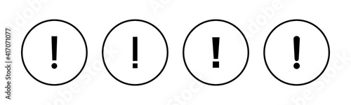 Exclamation danger sign vector icon set. attention sign icon. Hazard warning attention sign. icon alert. Risk