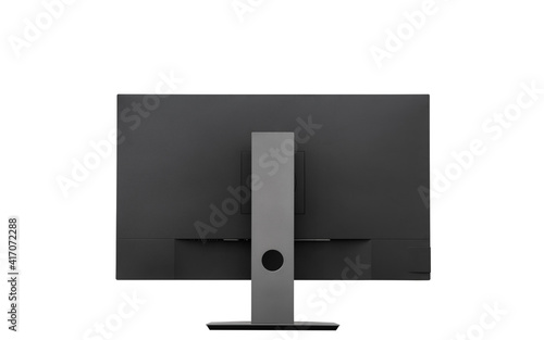 black lcd desktop screen stand back view