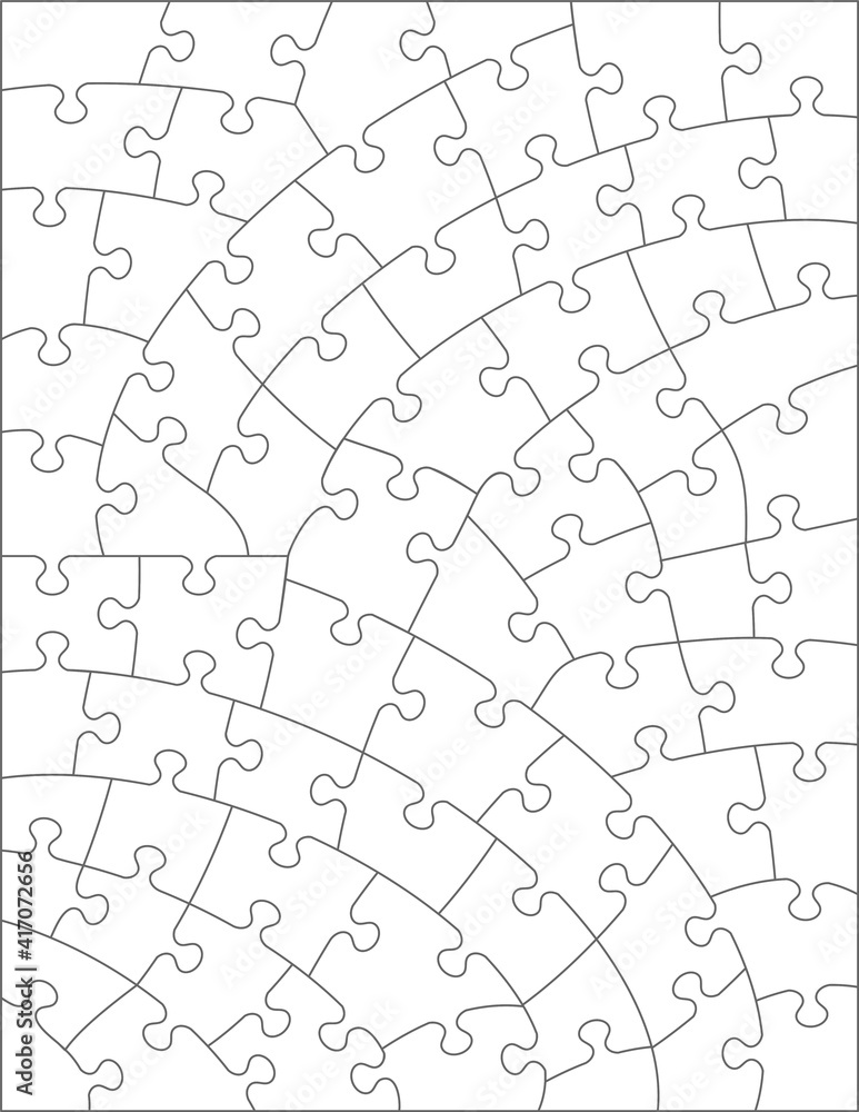 Jigsaw puzzle blank template or cutting guidelines of irregular hand-cut  style transparent pieces. Pieces are easy to separate for vector mode  (every piece is a single shape). Stock Vector | Adobe Stock