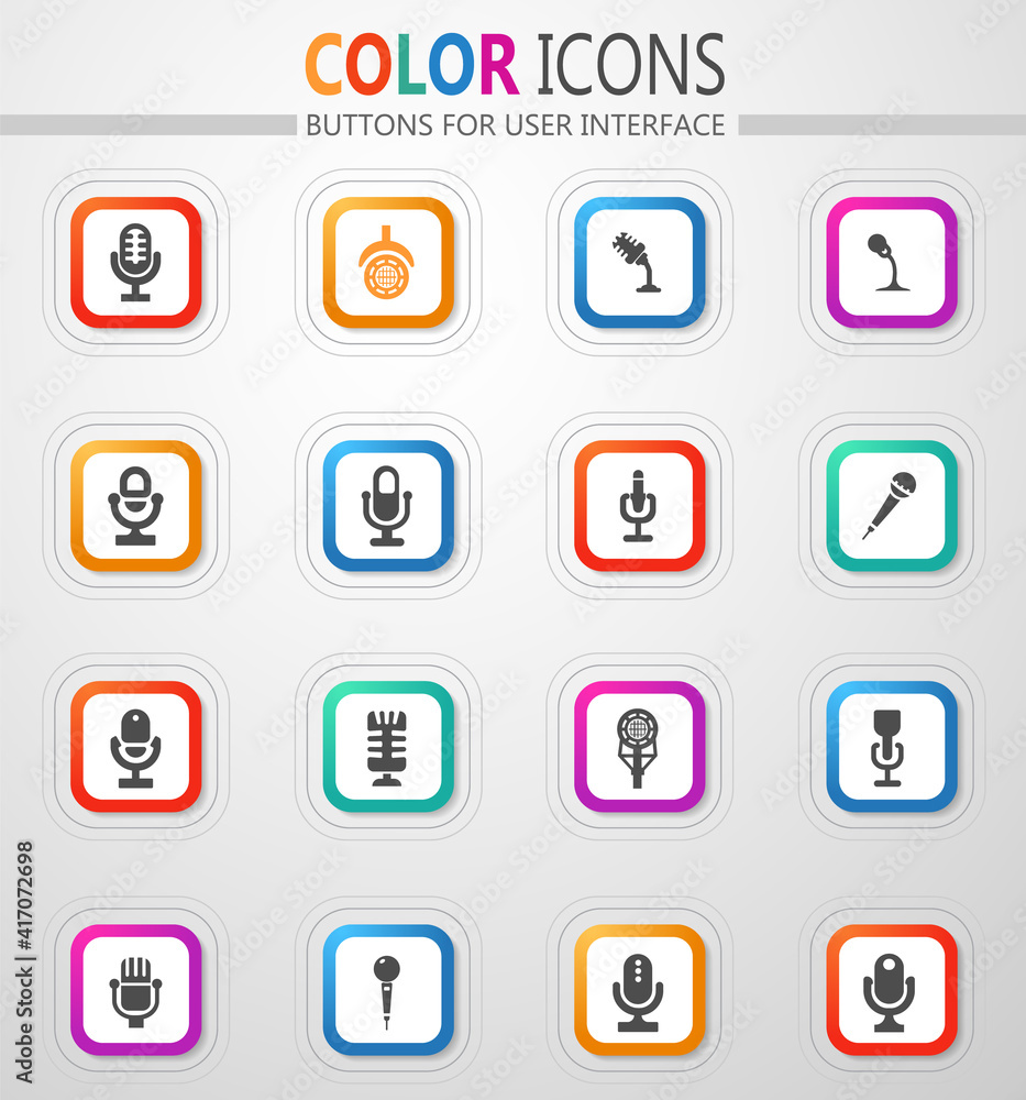 Microphone icons set Microphone icons set