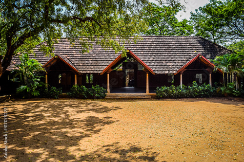Kerala Style Heritage Home. The World Heritage Place in Dakshina Chitra Museum  South India  Tamil Nadu