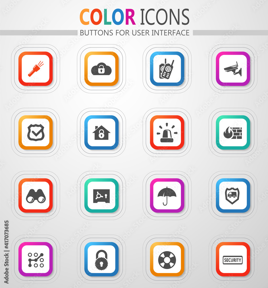 Security and protection icons set Security and protection icons set