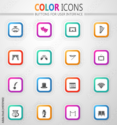 Theater icons set
