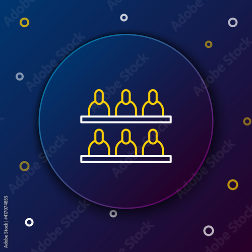 Line Jurors icon isolated on blue background. Colorful outline concept. Vector.