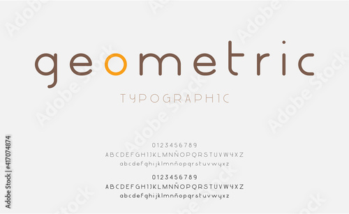 Geometric typography. Minimalist, modern and urban style for designs and logo font.