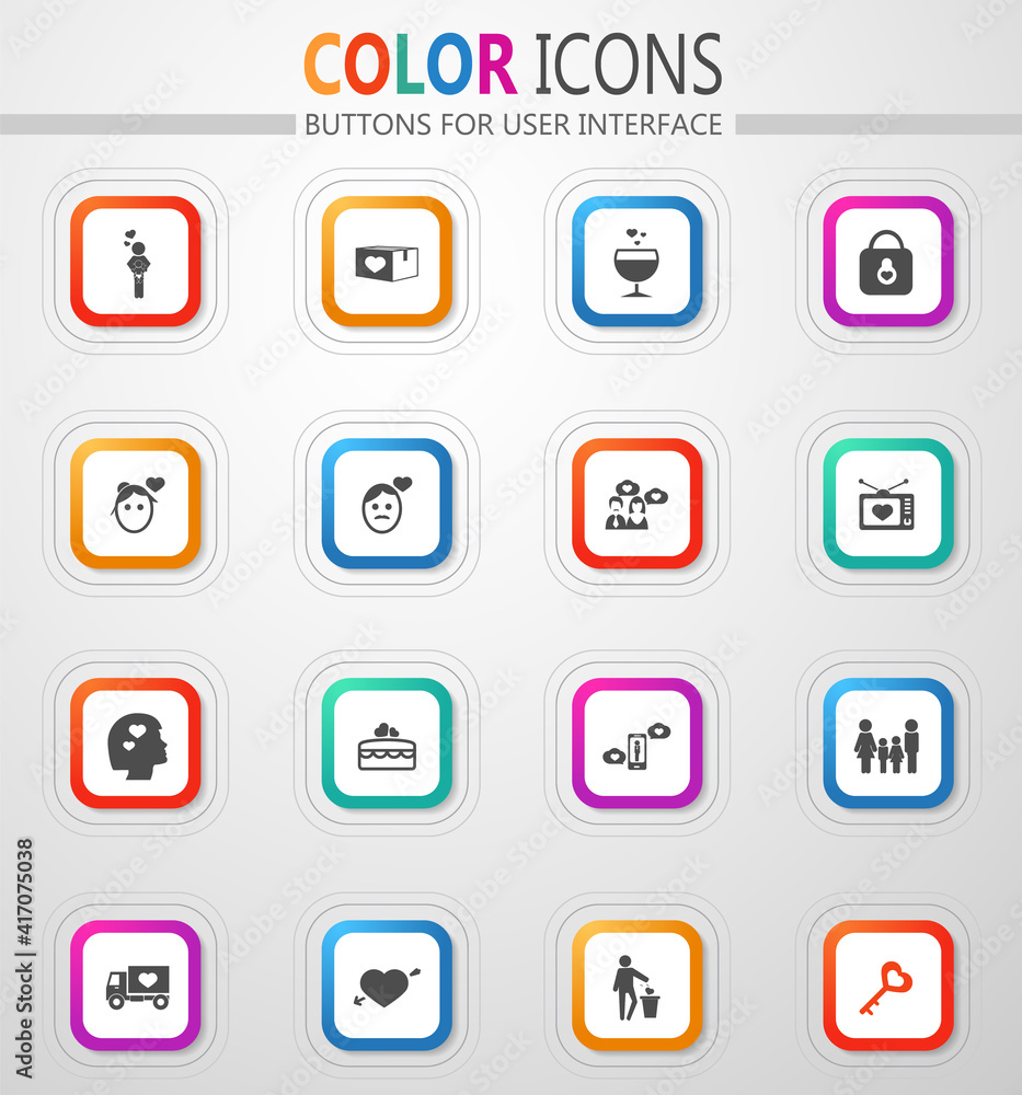 Valentine day icons set Valentine day icons set