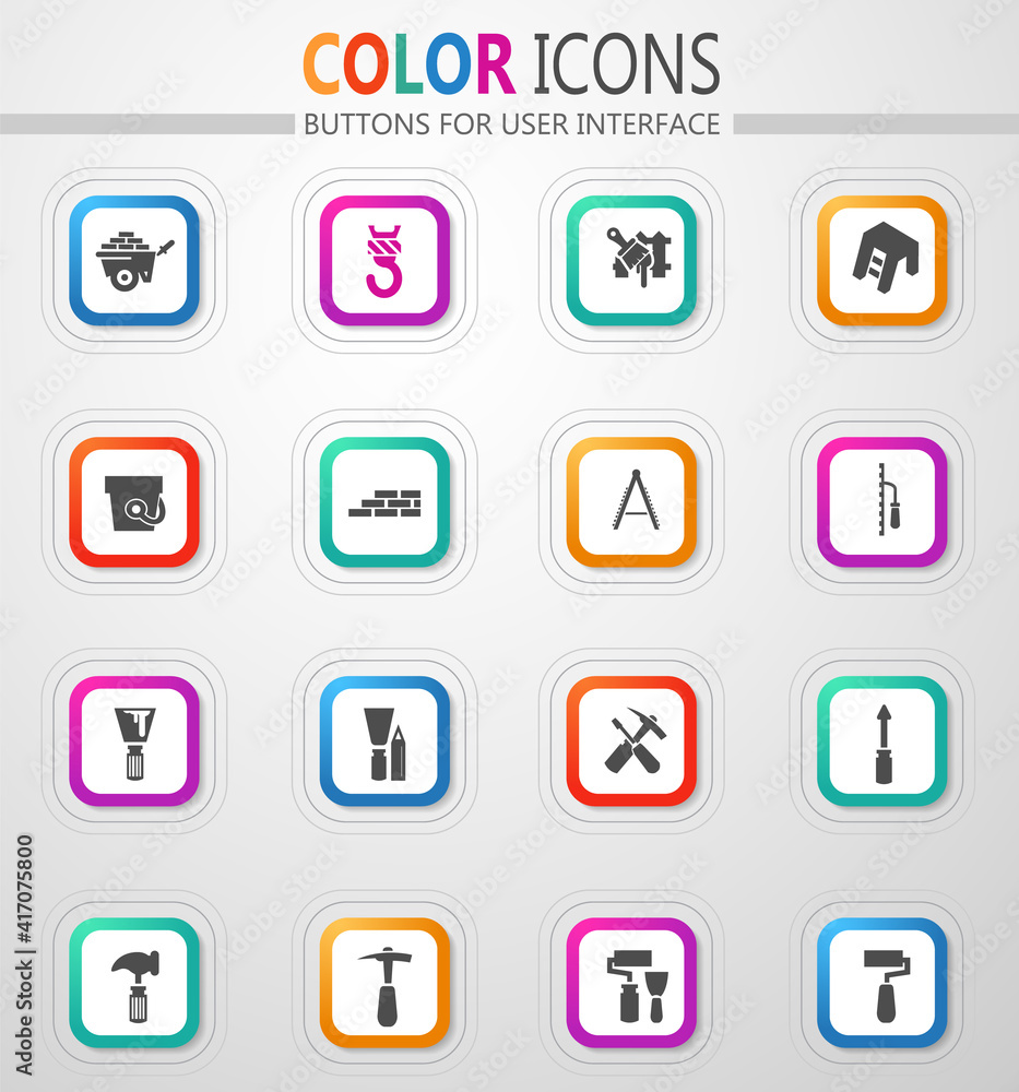 Work tools icons set Work tools icons set
