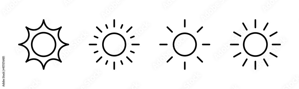 Sun icons set. Sun vector icon Sun icons set. Sun vector icon