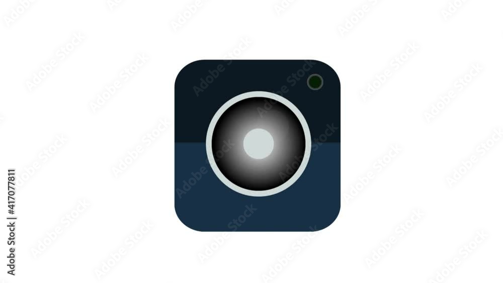Animation of the video camera icon, the alpha channel is enabled. Cartoon. Animation of the video camera icon, the alpha channel is enabled. Cartoon.