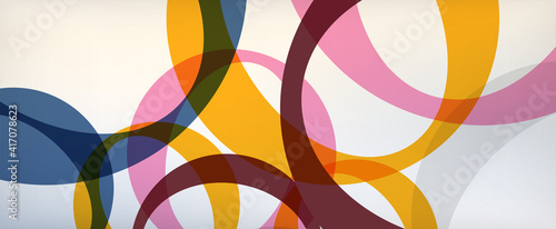 Ring geometric shapes, o letter repetition wallpaper. Abstract background for business or technology presentations, internet posters or web brochure covers