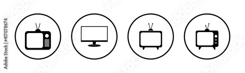 TV vector icons set. Television icon