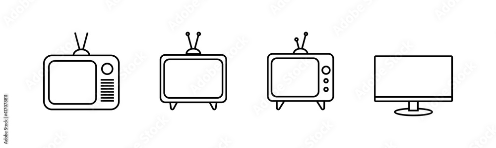 TV vector icons set. Television icon TV vector icons set. Television icon