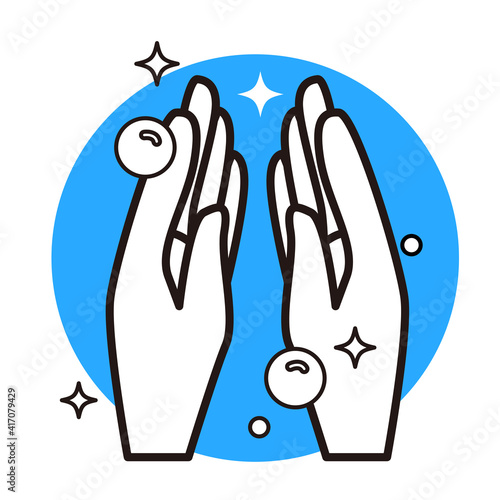 手洗い・感染予防のアイコンデザイン素材