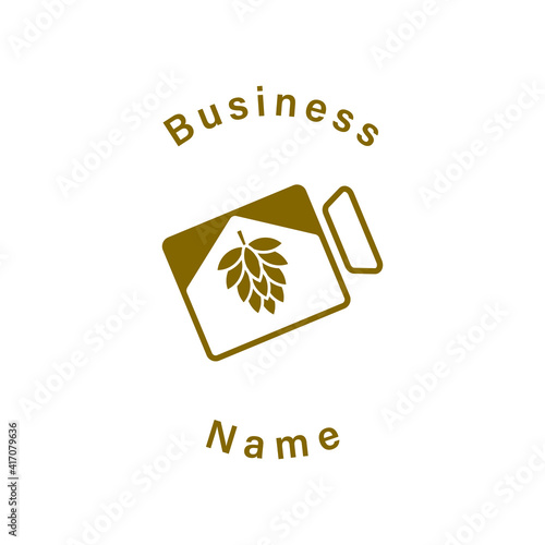 flat brewing video logo design