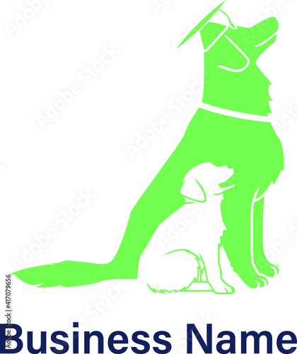flat dog training logo design