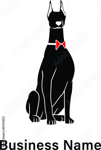 flat dog training logo design