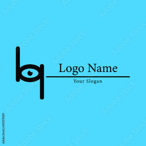 flat abstract eye logo design