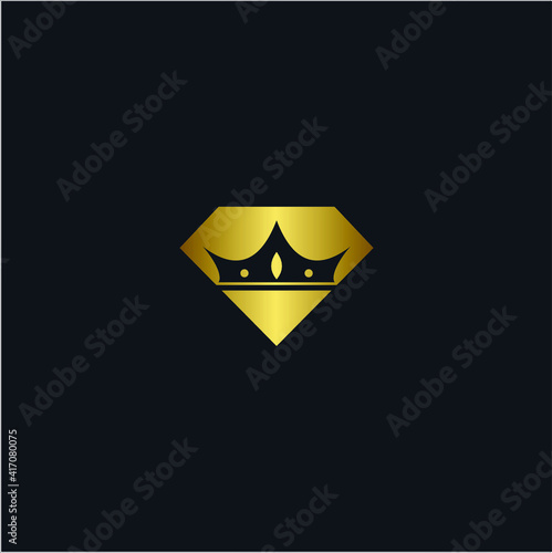 diamond combination crown logo graphic vector template
