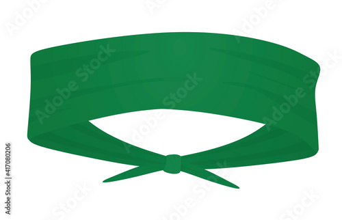Green sport head band. vector illustration