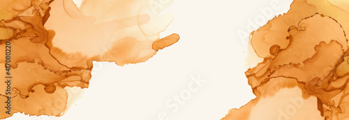 Alcohol ink vector texture banner. Fluid ink abstract background.