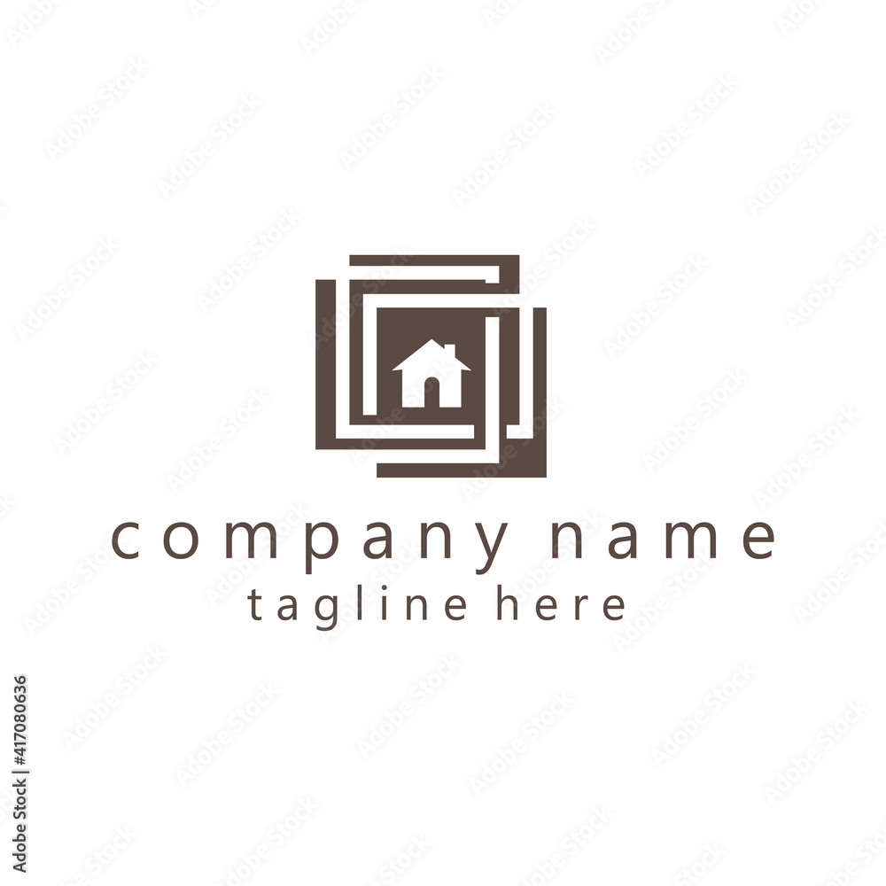 home logo emblem box outline vector illustration design home logo emblem box outline vector illustration design