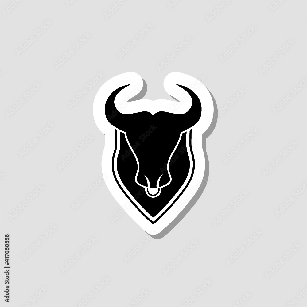 Silhouette of a bull head sticker icon Silhouette of a bull head sticker icon