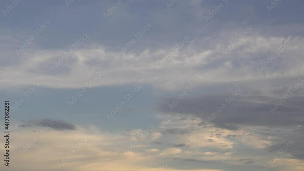 Nature Sky and White Clouds Texture Background - with orange light of sunset Nature Sky and White Clouds Texture Background - with orange light of sunset
