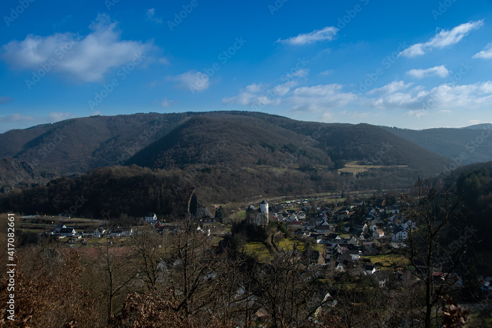 Nice view of the small town of Kreuzberg, Altenahr in Rhineland-Palatinate