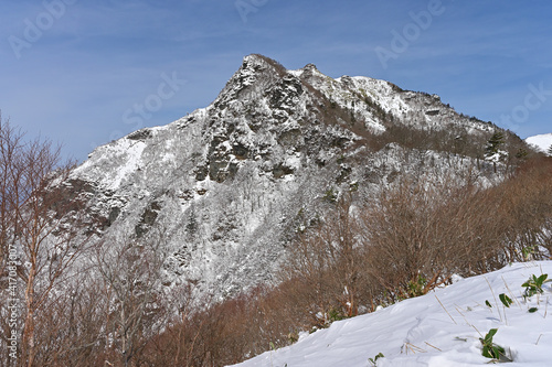 四国愛媛県と高知県にまたがる名山「寒風山」の冬景色