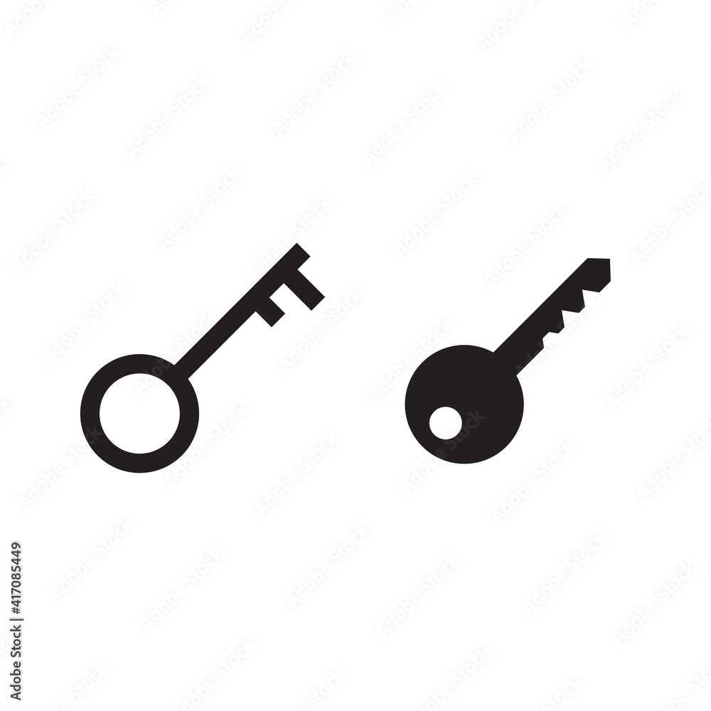 Key symbol isolated on white background Key symbol isolated on white background